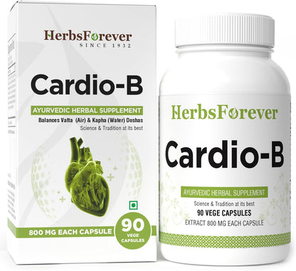 Cardio-B Ayurvedic Herbal Supplement - 90 Veg Capsules (800 mg Each)