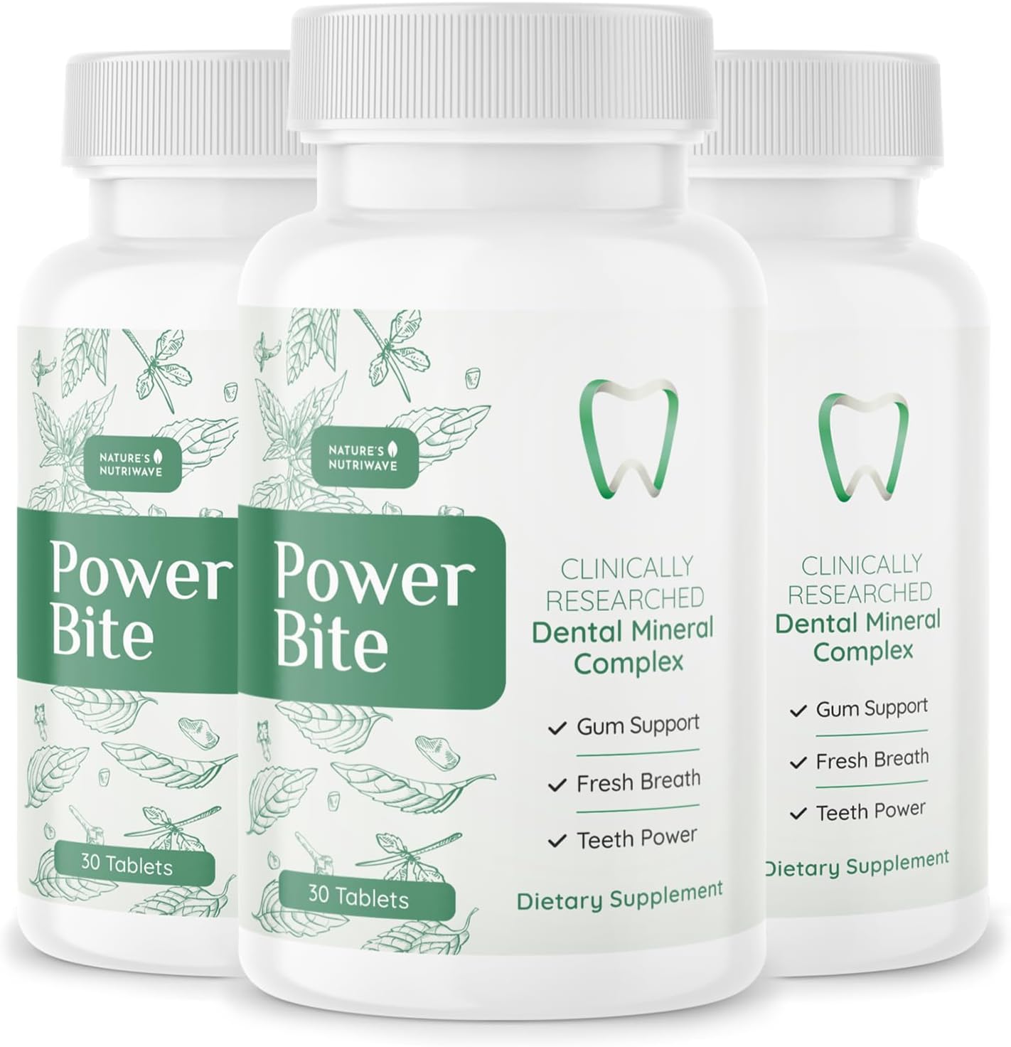 PowerBite – Calcium, Xylitol, Myrrh & Clove Chewable Tablets (30 Count) - görsel 1