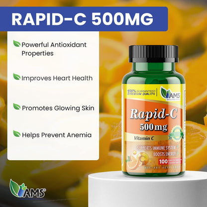 America Medic & Science Rapid-C 500 mg Vitamin C Supplement (100 Tablets)