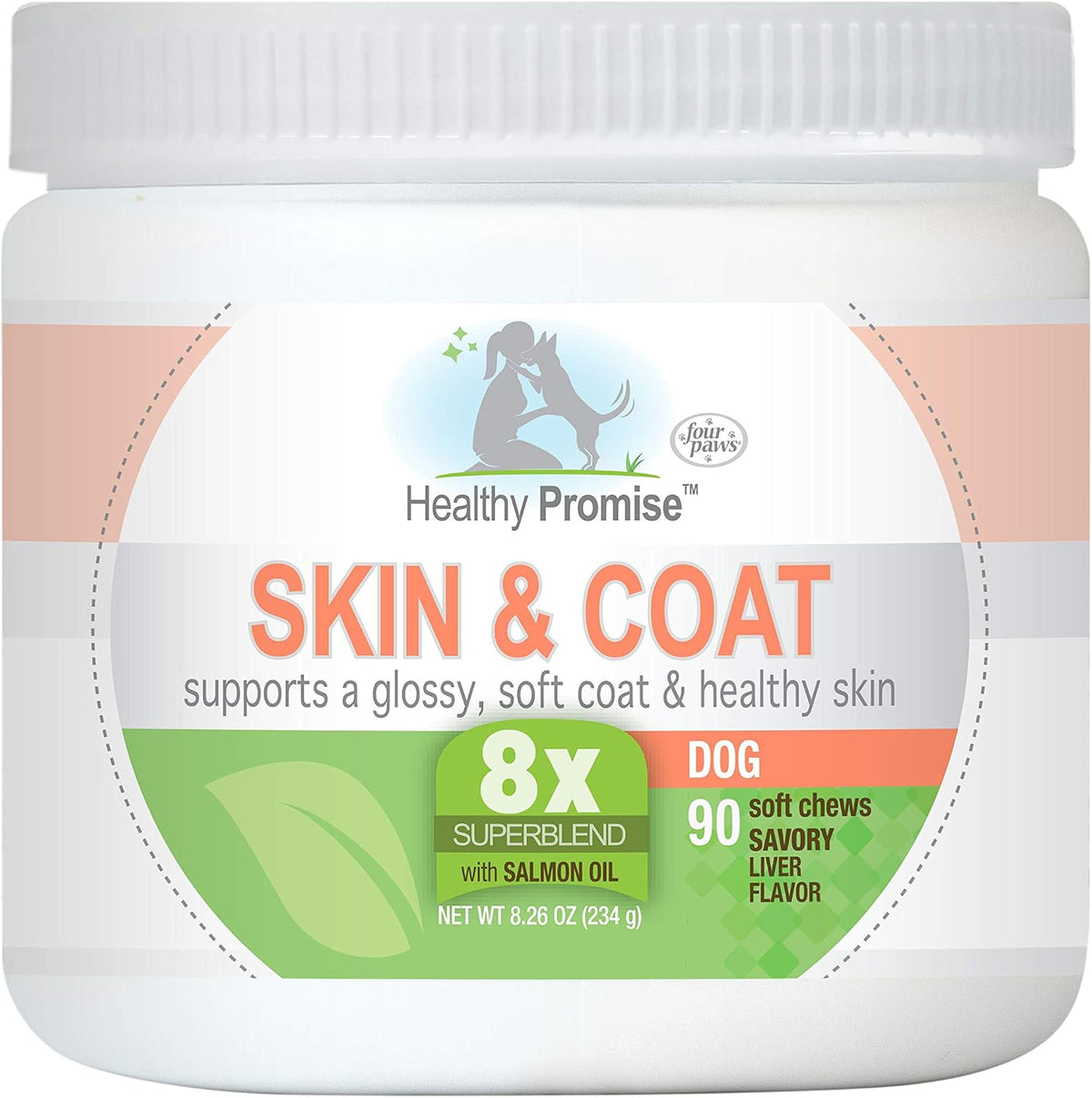 Four Paws Healthy Promise Dog Skin and Coat Supplement Soft Chews 90 Count - görsel 1