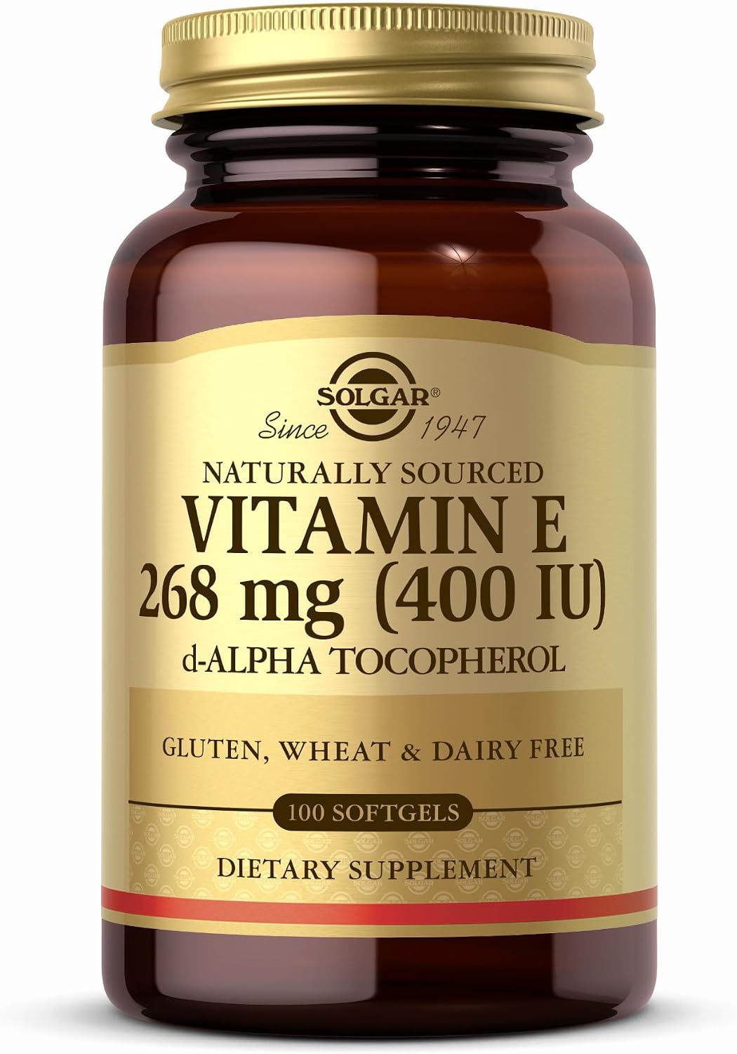 Solgar Vitamin E 400 IU (268 mg) – 100 Softgels – d-Alpha Tocopherol - görsel 1