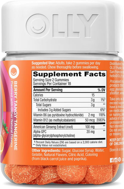 OLLY Laser Focus Gummy - Berry Tangerine - 36 Gummies