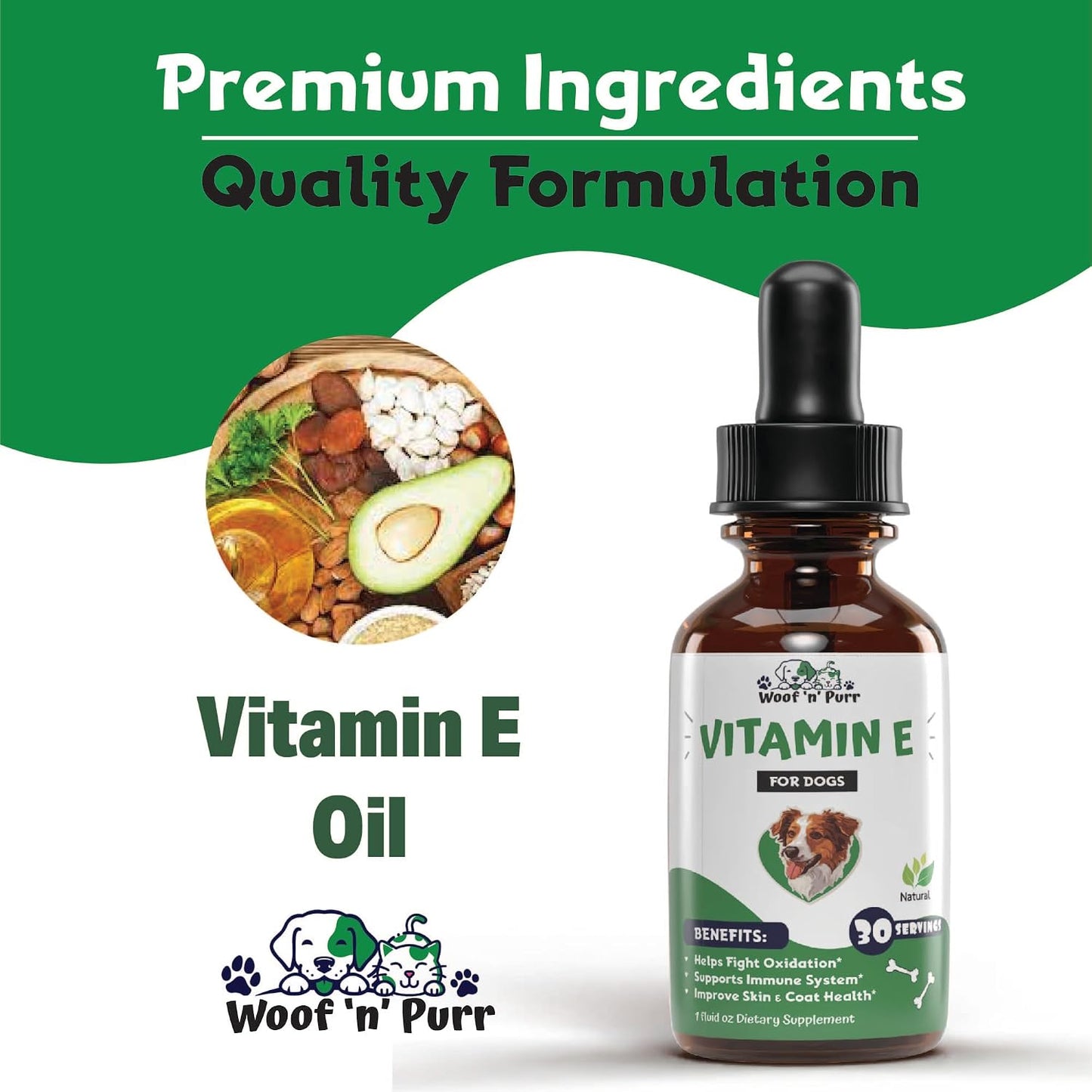 Woof 'n' Purr Vitamin E for Dogs - Liquid Tincture, 30 ml - görsel 5