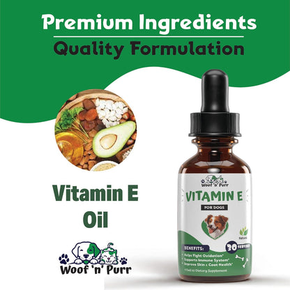 Woof 'n' Purr Vitamin E for Dogs - Liquid Tincture, 30 ml