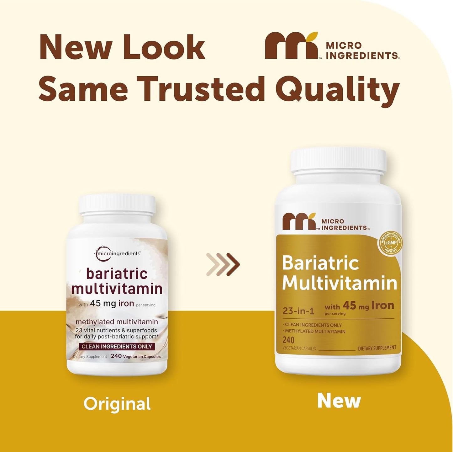 Micro Ingredients Methylated Bariatric Multivitamin with 45mg Iron for Women & Men, 240 Veggie Capsules - görsel 2