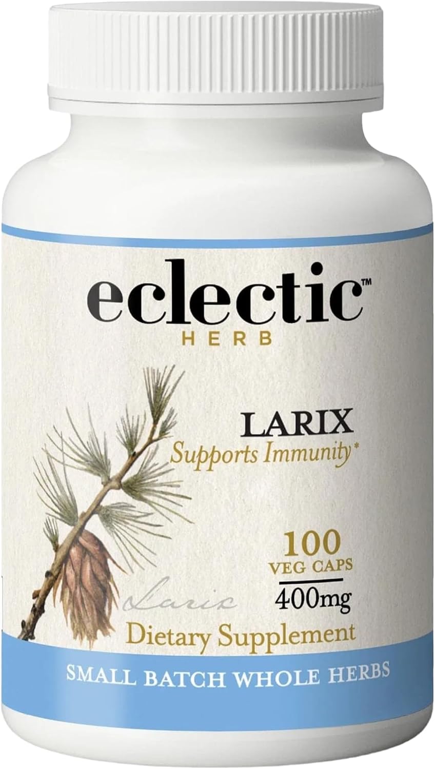 Eclectic Herb Larix Capsules - Natural Immune, Respiratory & Ear Support with Larch Arabinogalactan - Vegan, Non-GMO, Gluten Free (100 CT | 400 mg) - görsel 1