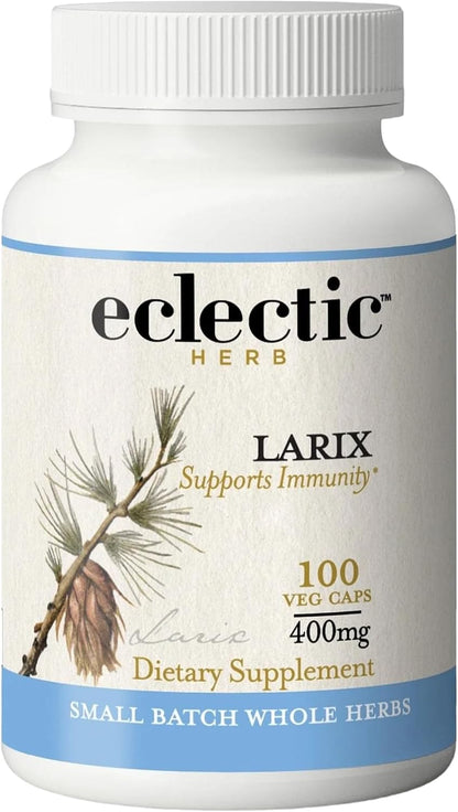 Eclectic Herb Larix Capsules - Natural Immune, Respiratory & Ear Support with Larch Arabinogalactan - Vegan, Non-GMO, Gluten Free (100 CT | 400 mg)