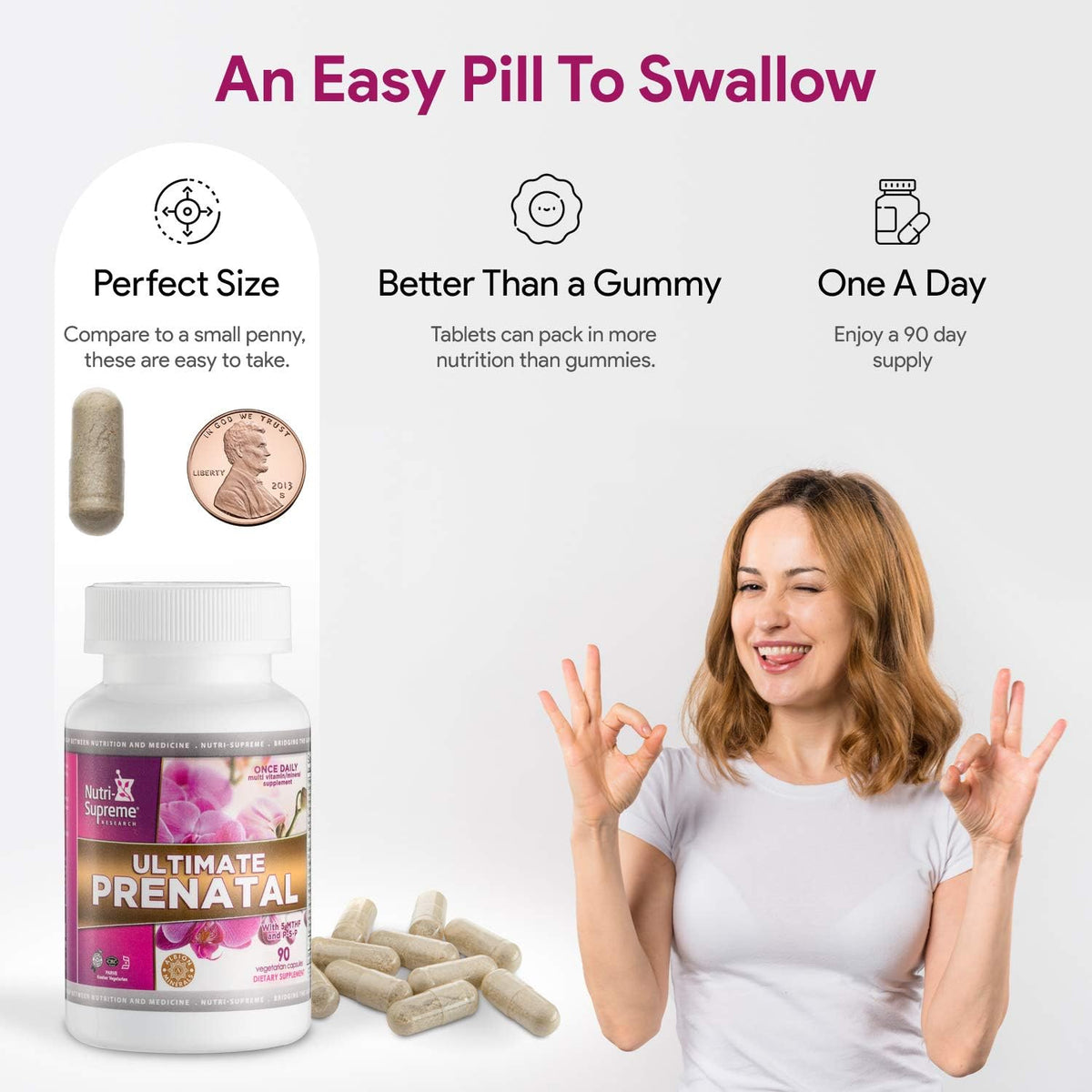 Nutri Supreme Ultimate Prenatal Vitamins, 90 Veggie Capsules - görsel 5
