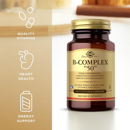 Solgar B-Complex "50" – 100 Vegetable Capsules (Pack of 2)