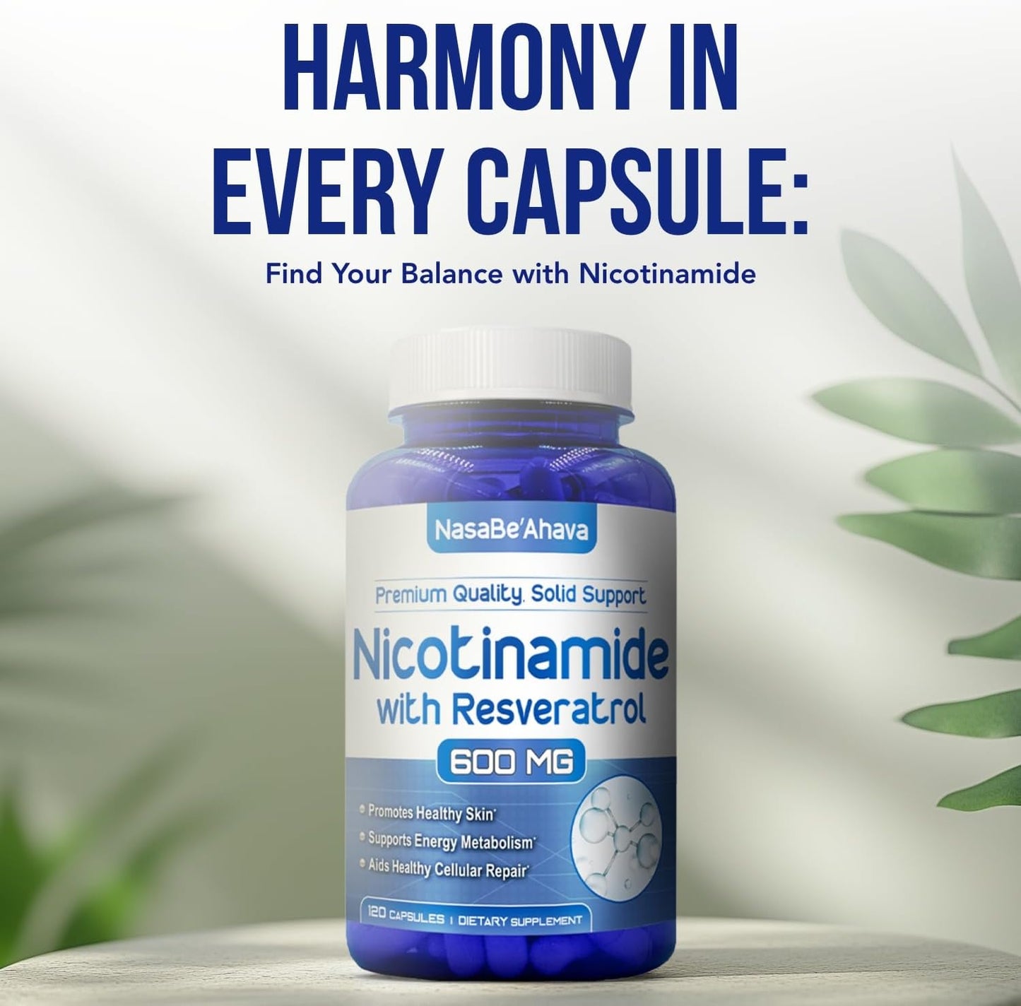 Resveratrol with Vitamin B3 Nicotinamide 500mg – NAD+ Precursor and Longevity Complex (120-Day Supply) - görsel 7