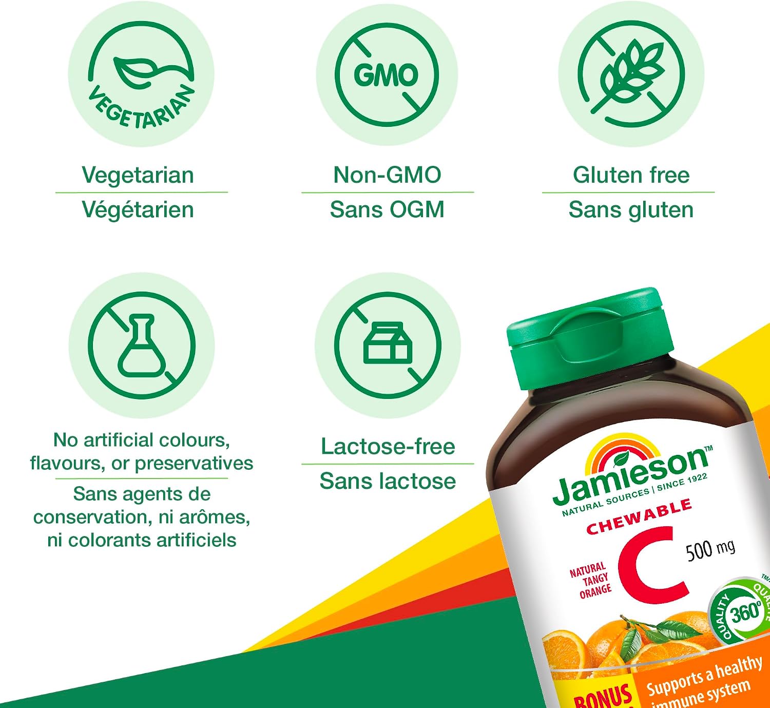 Jamieson Vitamin C Orange 500mg 120 Tablets - görsel 4