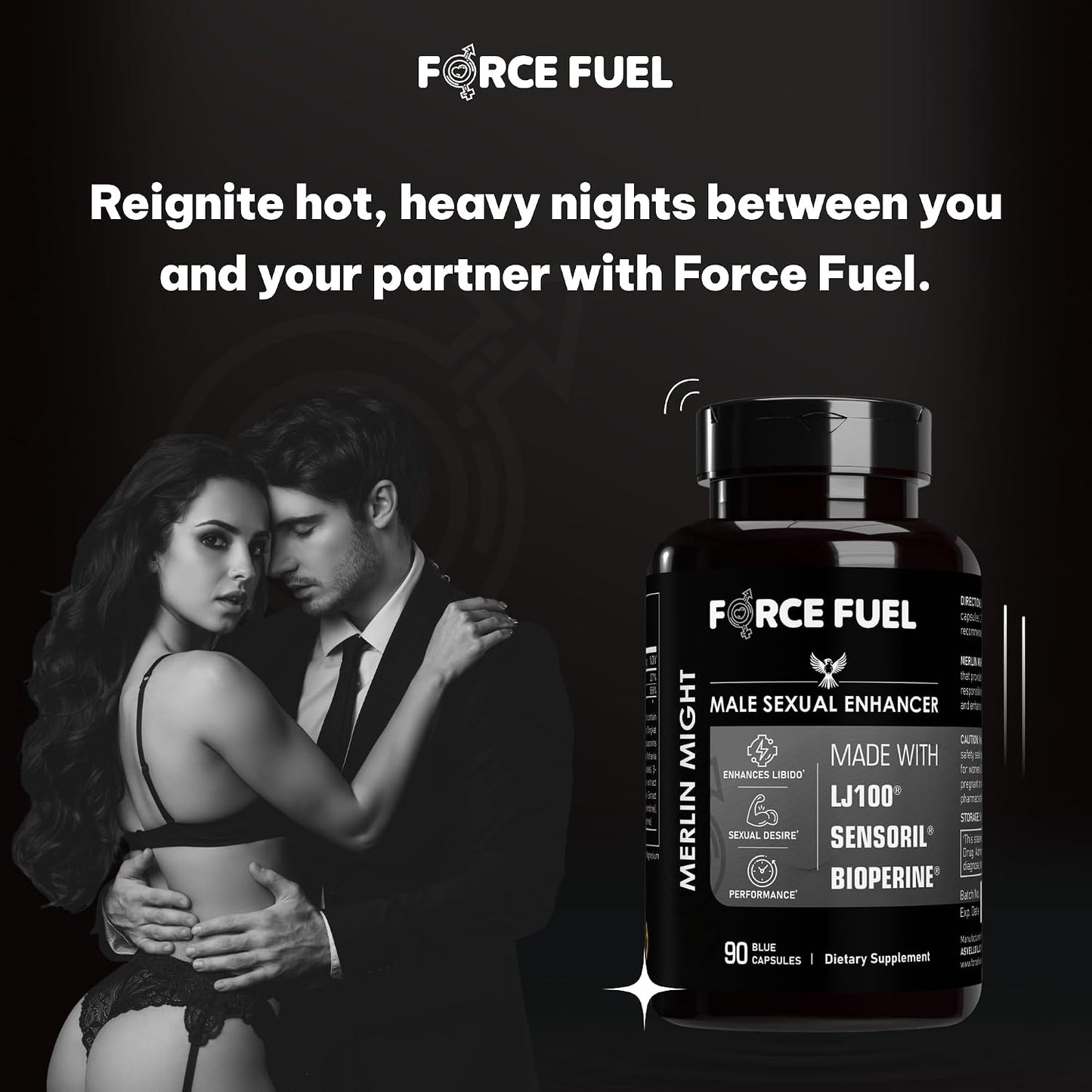 Force Fuel Merlin Might – Male Performance Support Supplement with Tongkat Ali and Ashwagandha - görsel 8