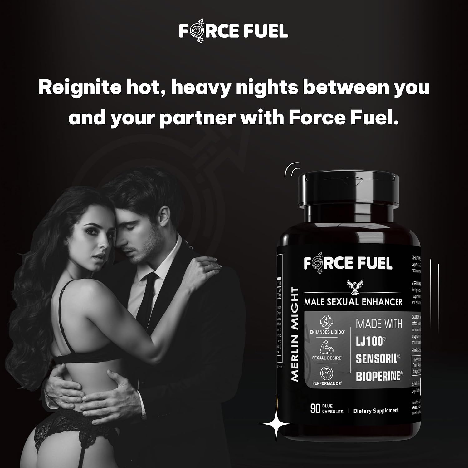 Force Fuel Merlin Might – Male Performance Support Supplement with Tongkat Ali and Ashwagandha - görsel 8