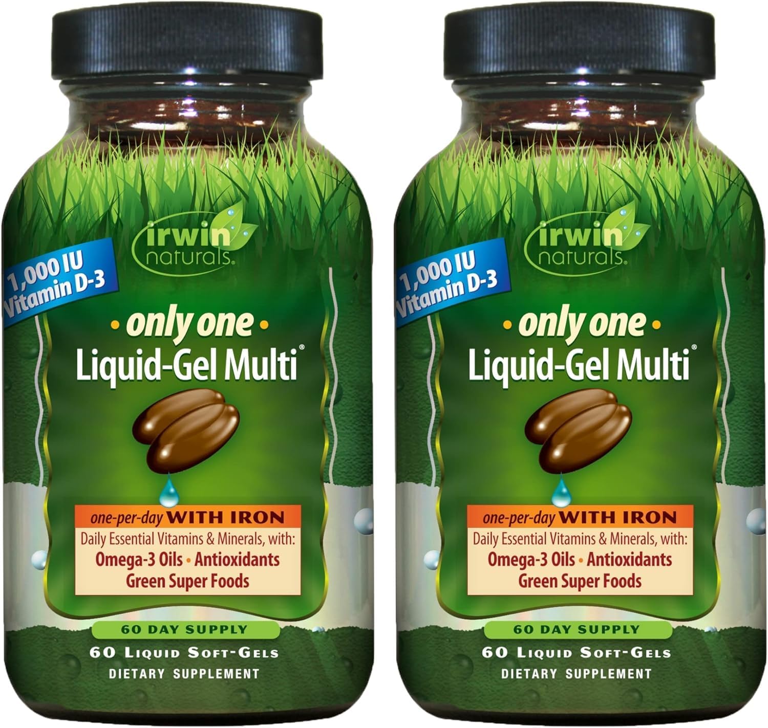 Irwin Naturals Only One Liquid-Gel Multi with Iron – 60 Liquid Softgels – Complete Daily Nutrient Support - görsel 9