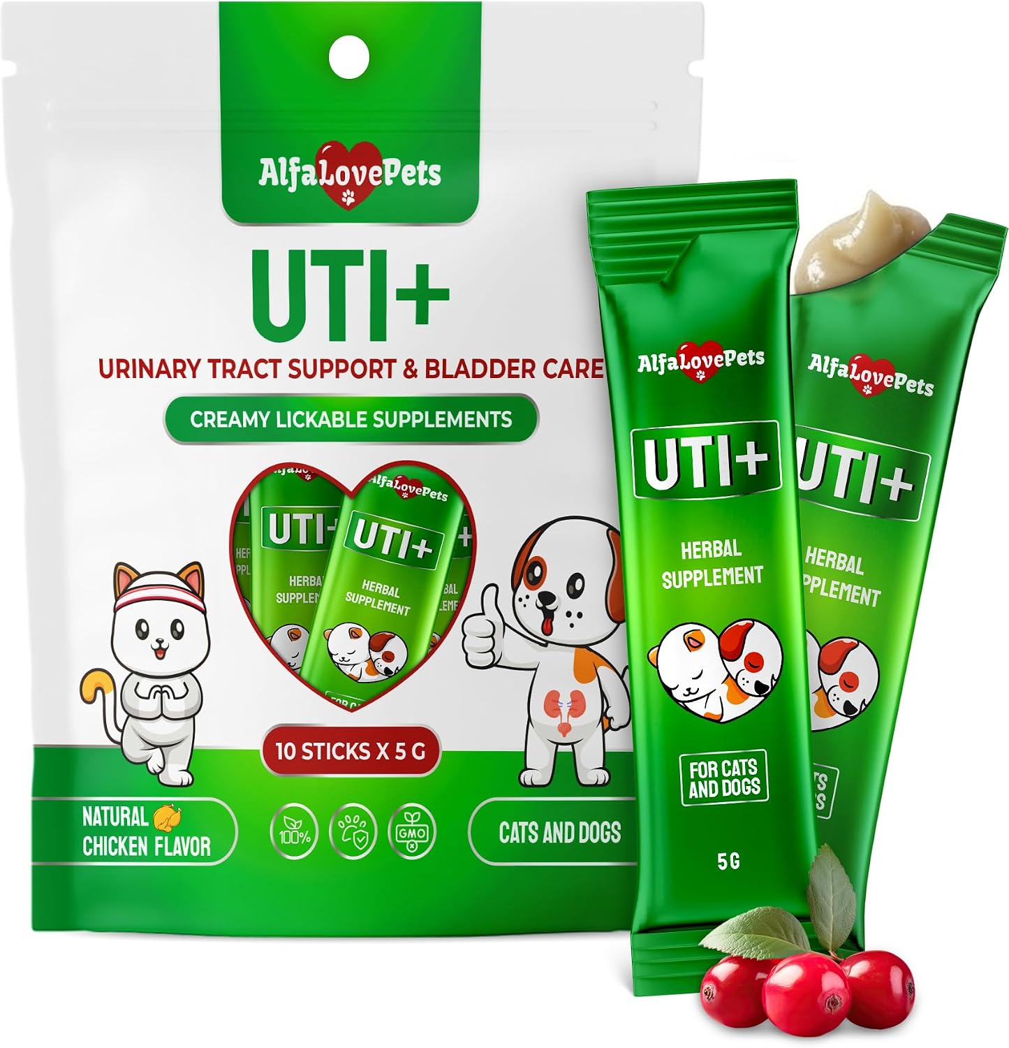 Alfa Love Pets Urinary Tract Support for Cats and Dogs - Cranberry Supplement - 2 oz - görsel 9