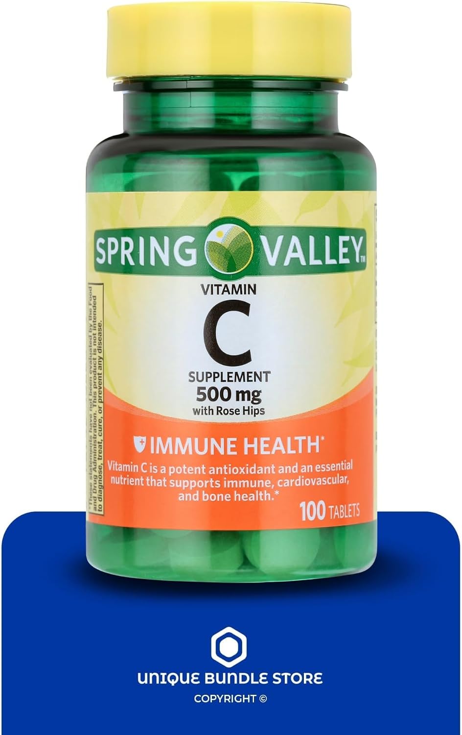 Vitamin C 500mg with Rose Hips – 100 Tablets, Vegan Vitamin C Food Supplement for Men and Women, Gluten-Free, Daily Vitamin C with Natural Antioxidant Support (Pack of 2) - görsel 5