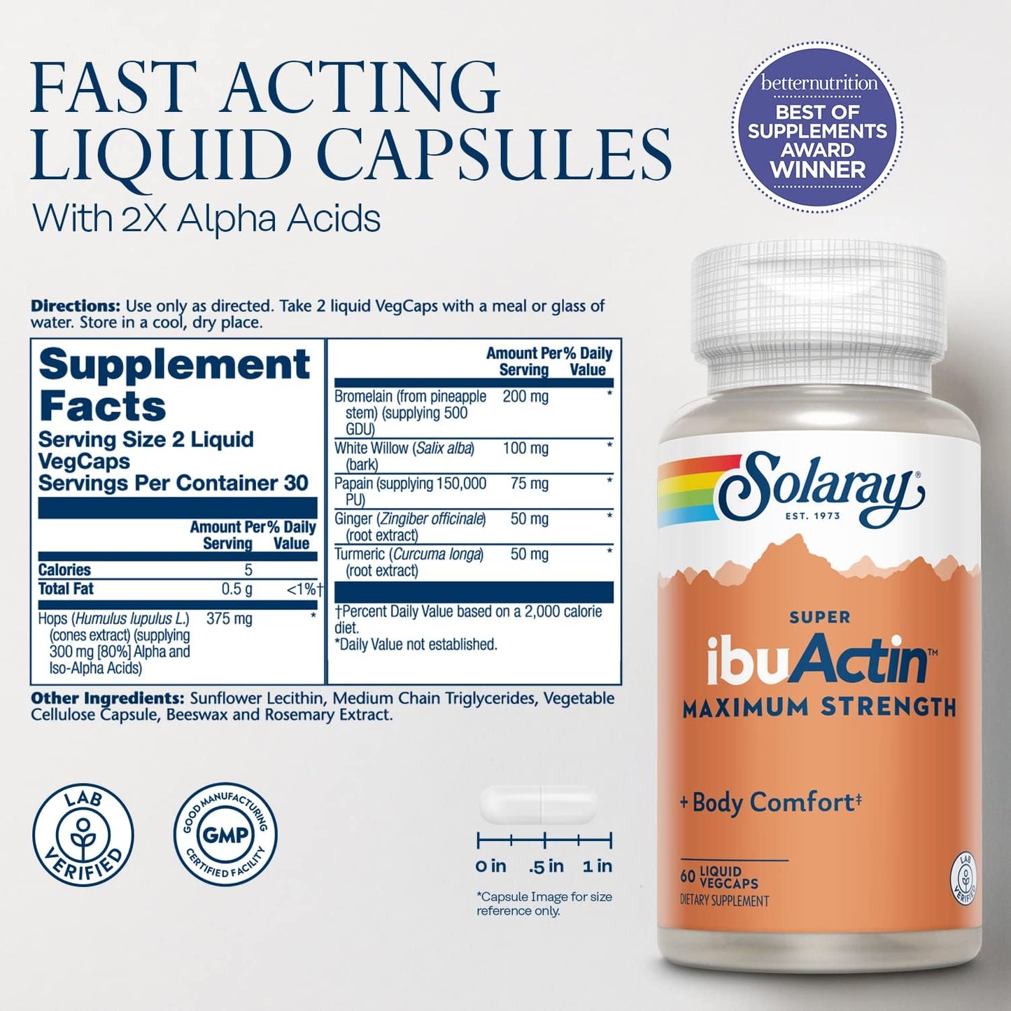 Solaray Super IbuActin 60 capsules - görsel 2