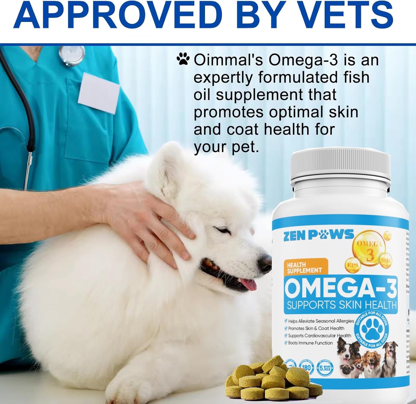 Zenpaws Omega-3 Fish Oil for Dogs – 180 Chewable Tablets - görsel 5
