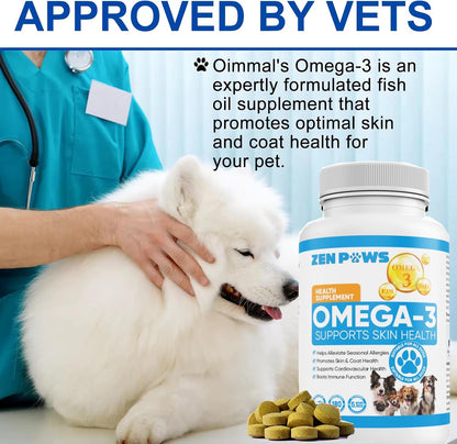 Zenpaws Omega-3 Fish Oil for Dogs – 180 Chewable Tablets