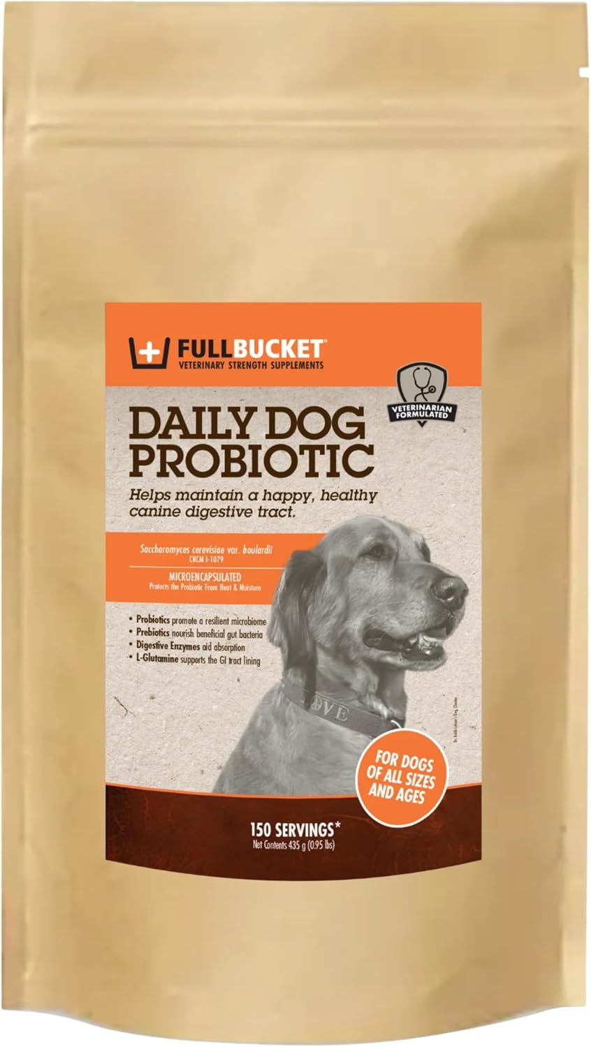 FullBucket Daily Dog Probiotic - Probiotics, Prebiotics & Digestive Enzymes for Dogs (150 Servings) - görsel 1