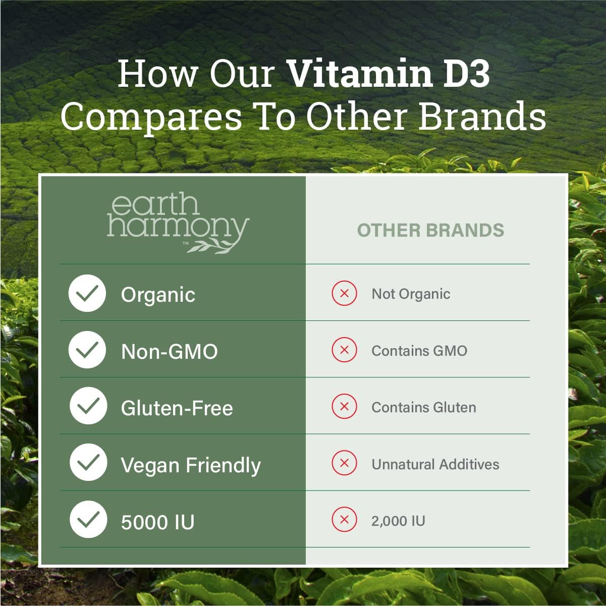 Earth Harmony Naturals Vegan Vitamin D3 5000 IU Supplement - 120 Capsules - görsel 4