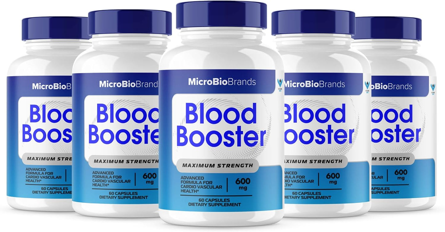 Microbio Blood Booster - Natural Circulation Support Supplement (5-Pack, 300 Capsules) - görsel 1