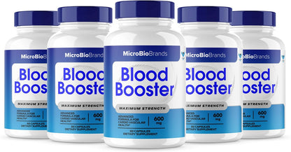 Microbio Blood Booster - Natural Circulation Support Supplement (5-Pack, 300 Capsules)