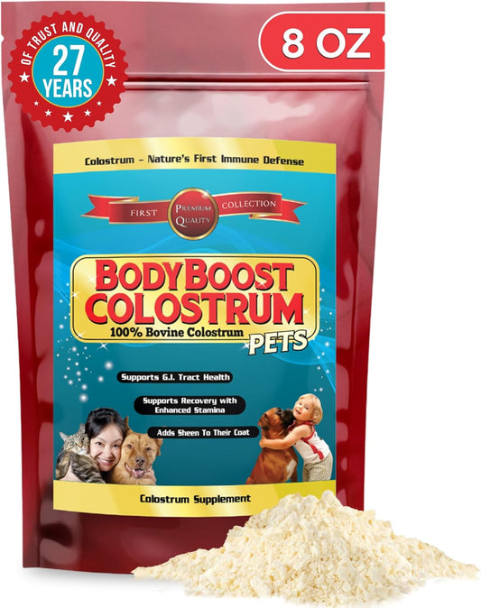 BodyBoost Bovine Colostrum Powder for Dogs and Cats – Immune Support, Allergy Relief, Gut Health – 227g