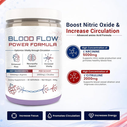 The Blood Flow Power Formula Neuropathy Drink Powder - L-Arginine & Citrulline Supplement