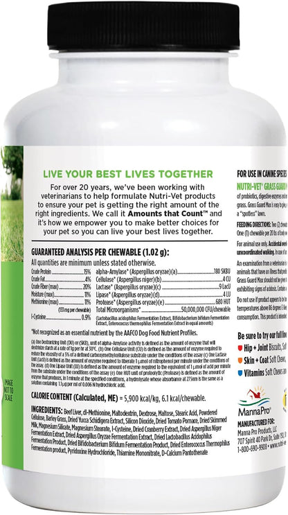 Nutri-Vet Grass Guard Chewables for Dogs, 150 Count
