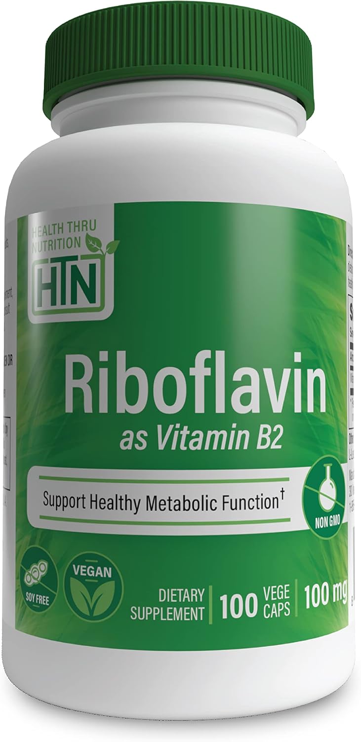 Health Thru Nutrition Riboflavin 100mg Vitamin B2 100 Vegecaps - görsel 1