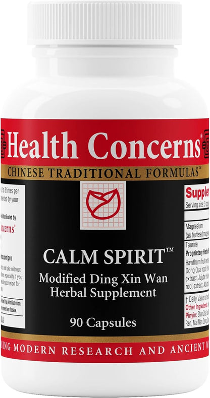 Health Concerns Calm Spirit – Stress Relief Food Supplement with Magnesium, Hawthorn & Chinese Peony (90 Capsules)