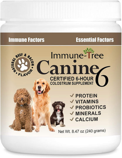 Immune-Tree Bovine Colostrum Powder for Dogs and Puppies – Immune Support, Allergy Relief, Digestive Health (240g)