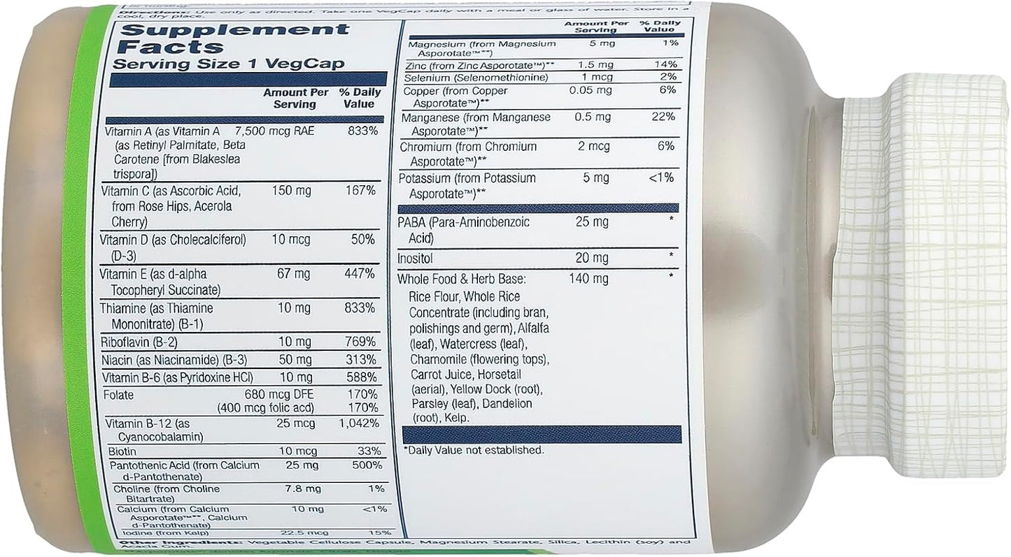 Solaray Once Daily High Energy Without Iron - 90 Veg Capsules - görsel 2