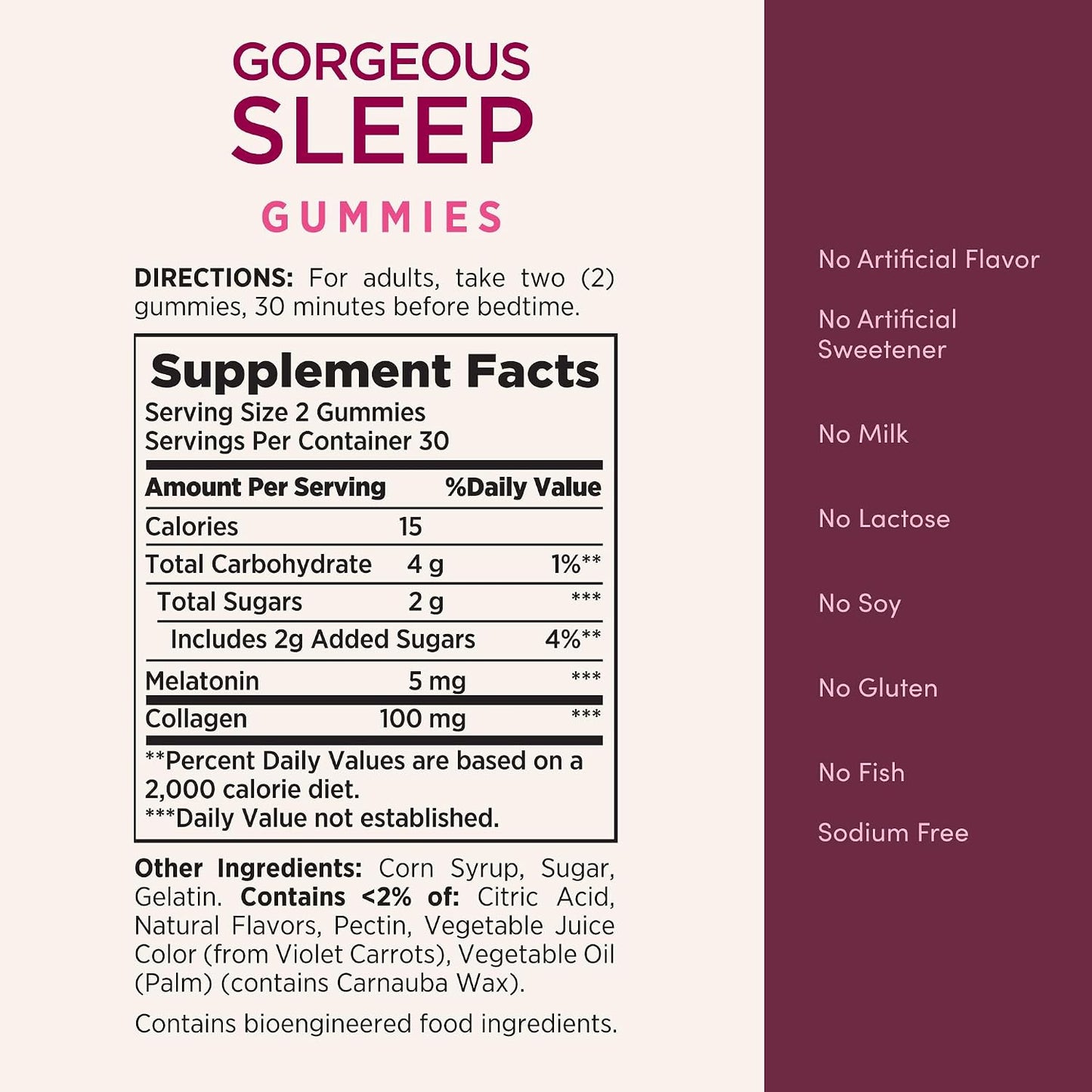 Nature's Bounty Optimal Solutions Gorgeous Sleep Melatonin 5mg Gummies with Collagen, 60 Count - görsel 5
