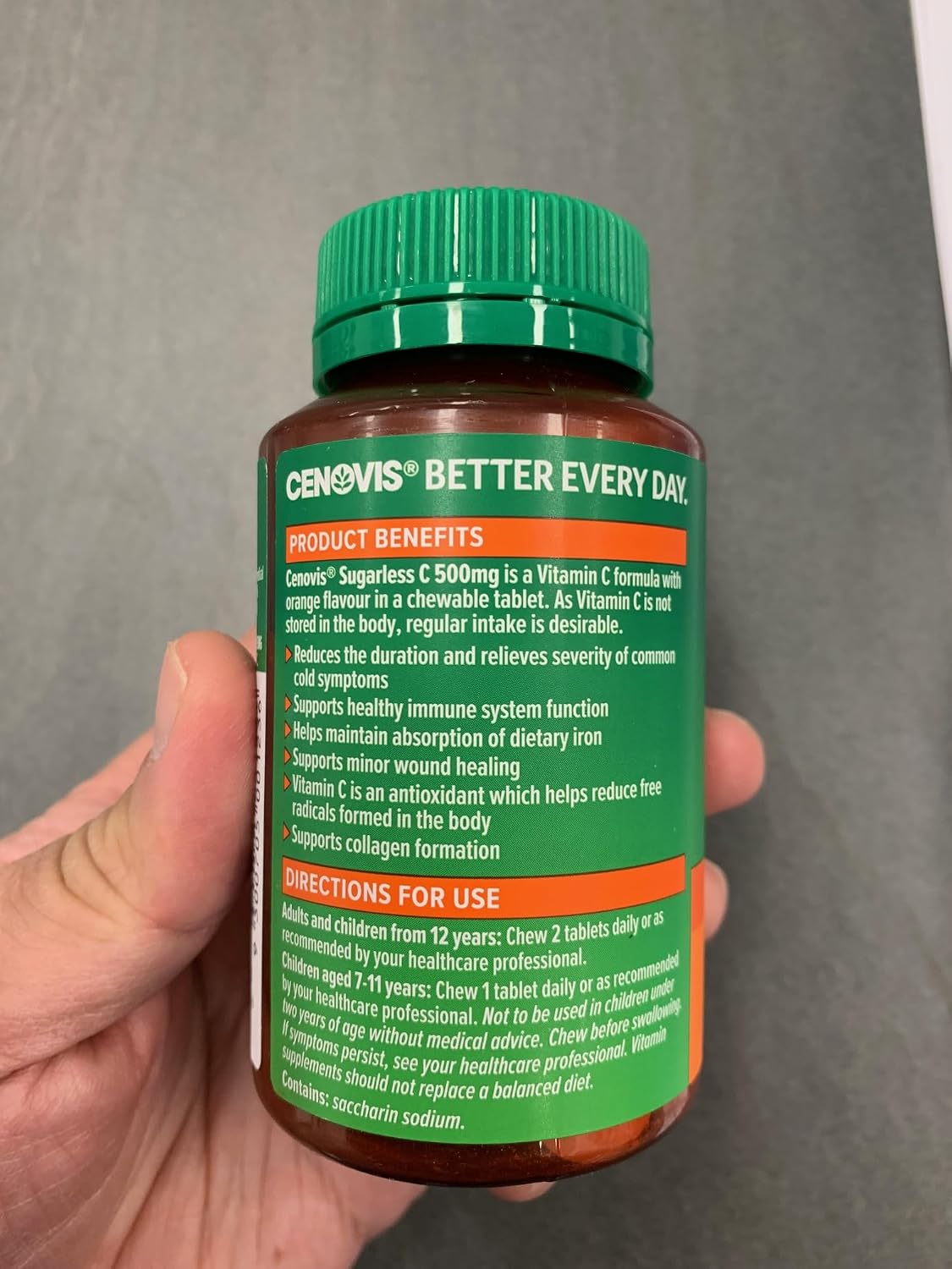 Cenovis Sugarless C 500mg Orange Flavour Tabs 100 - görsel 1