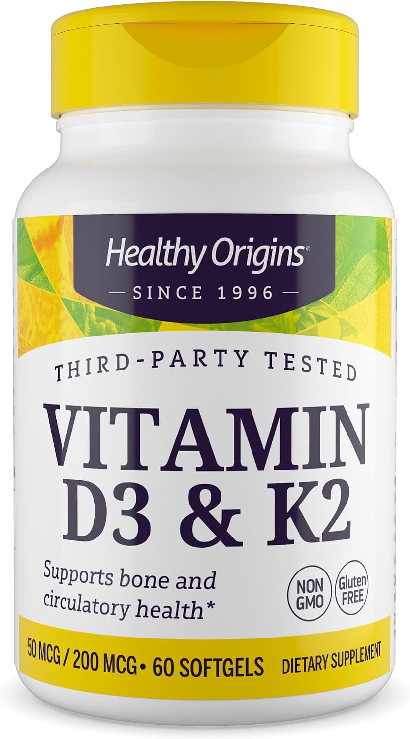 Healthy Origins Vitamin D3 2,000 IU & K2 200 mcg (MK-7) - 180 Liquid Softgels - görsel 10