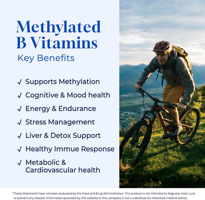 Cellqueue Methyl B Complex Liquid Drops - Liposomal B12, Folate, B6 with Methylated B Vitamins, TMG & Milk Thistle