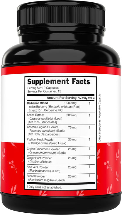 DORADO NUTRITION Berberine Gut Cleanse Food Supplement – 30 Capsules