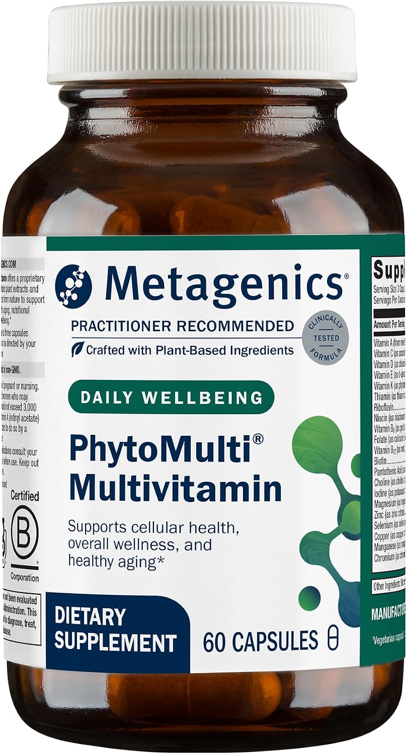 Metagenics PhytoMulti Multivitamin - 20+ Essential Vitamins & Minerals with Phytonutrients - Non-GM & Gluten-Free - 60 Capsules - görsel 1