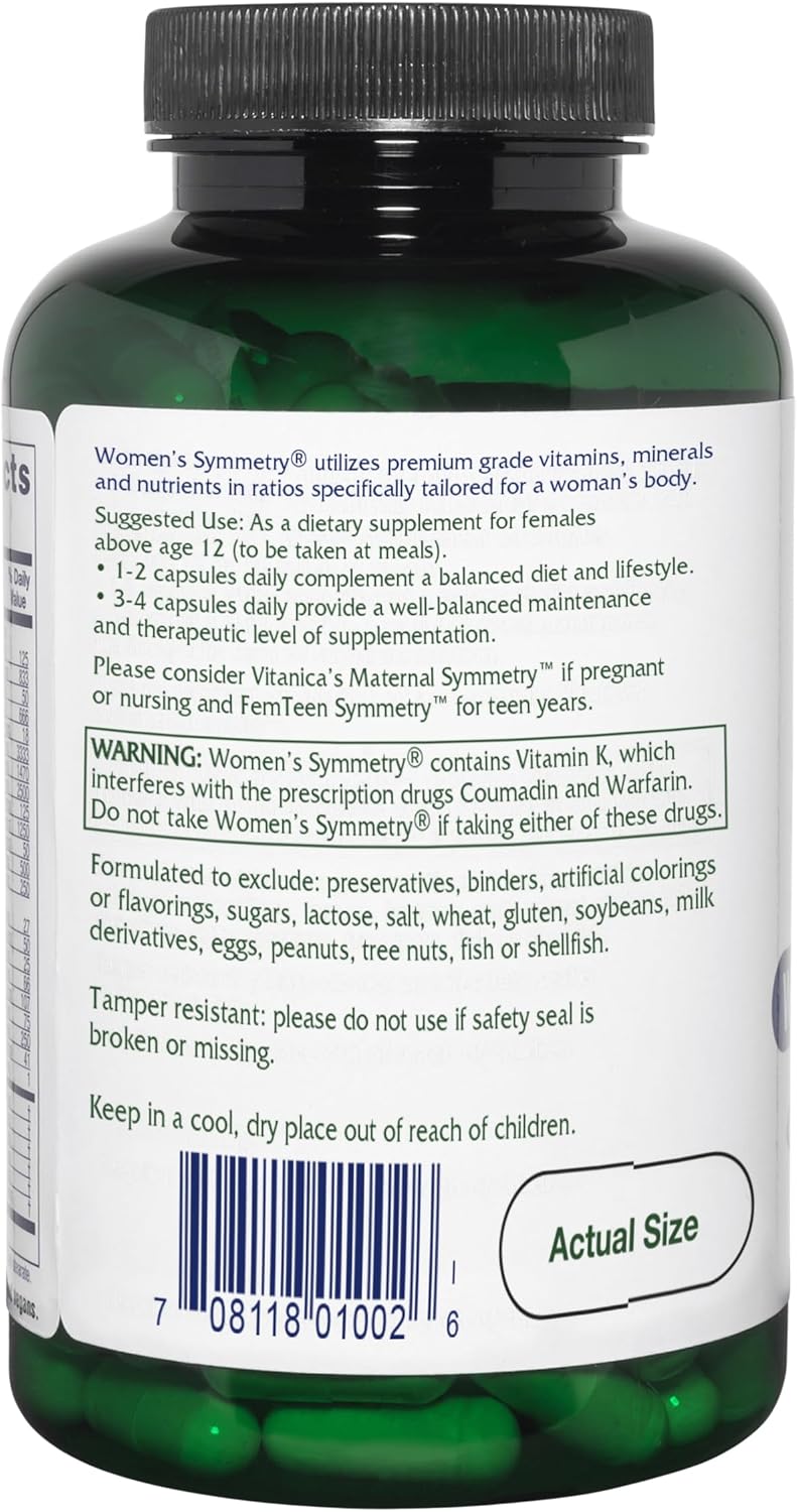 Vitanica Women's Symmetry - High Strength Multivitamin and Mineral, Vegan, 90 Capsules - görsel 3