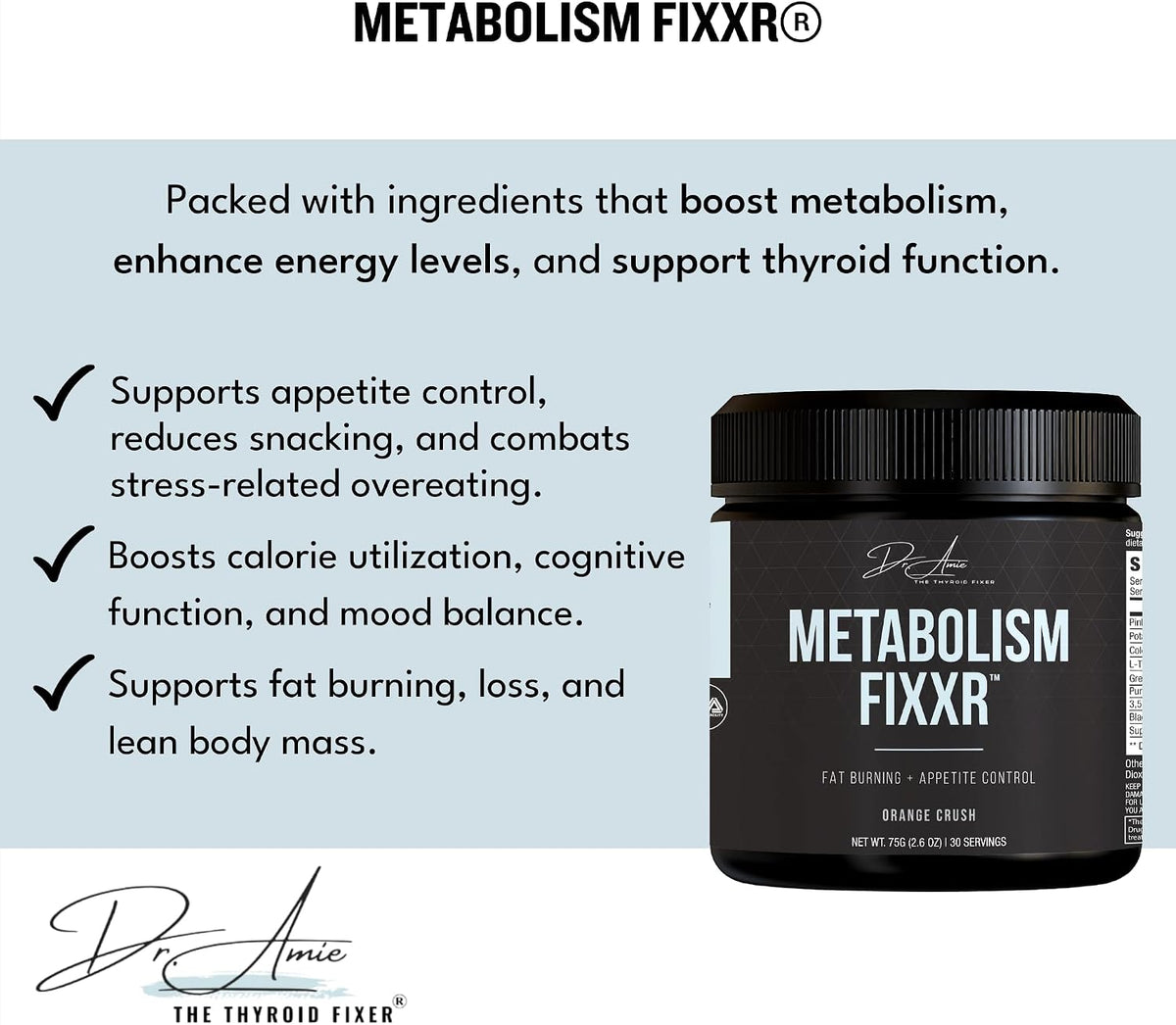 Fixxr Metabolism support by Dr. Amie – Orange Crush Flavour (30 Servings) - görsel 3