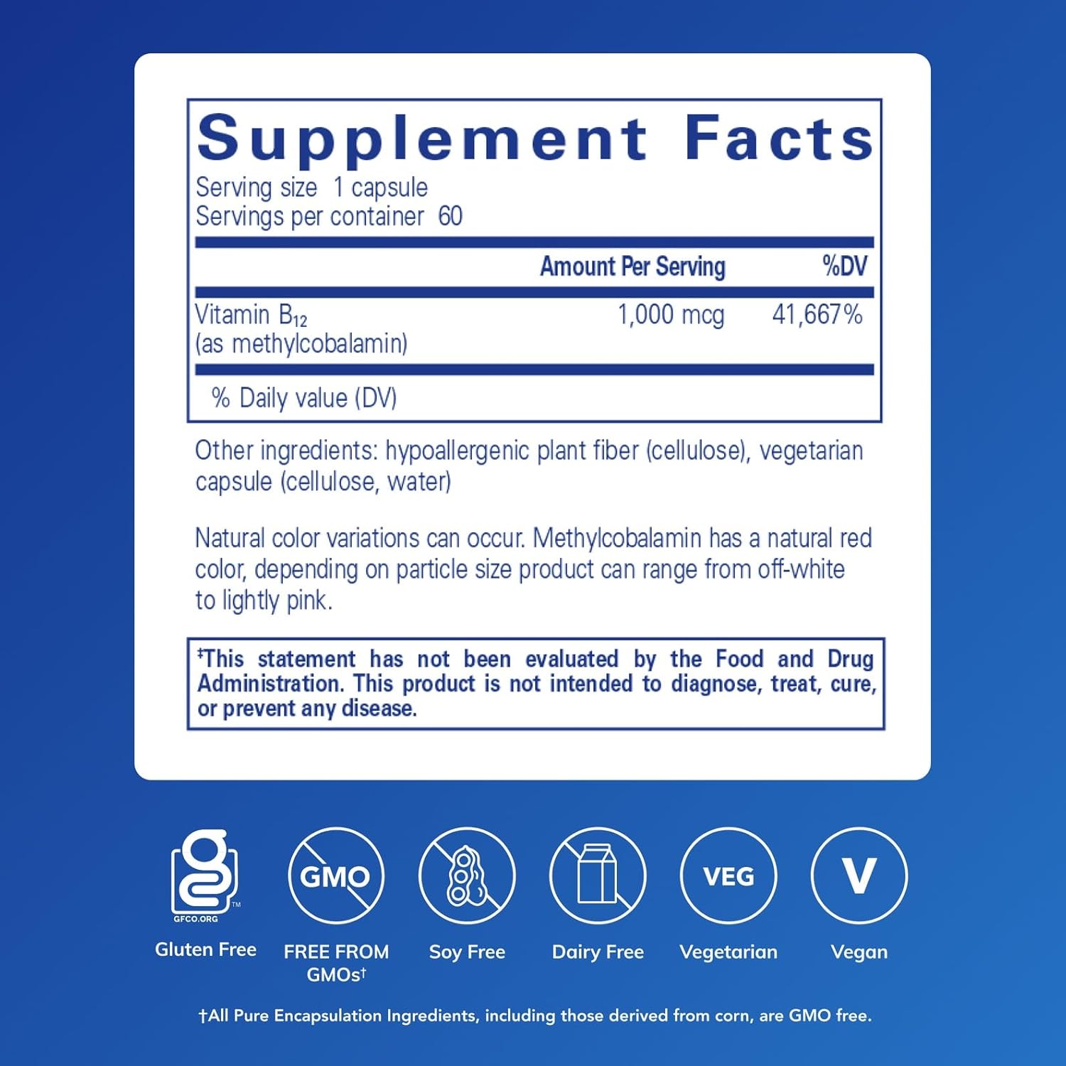 Pure Encapsulations Methylcobalamin 1,000 mcg – Vitamin B12 Supplement for Nervous System & Energy Support - görsel 2