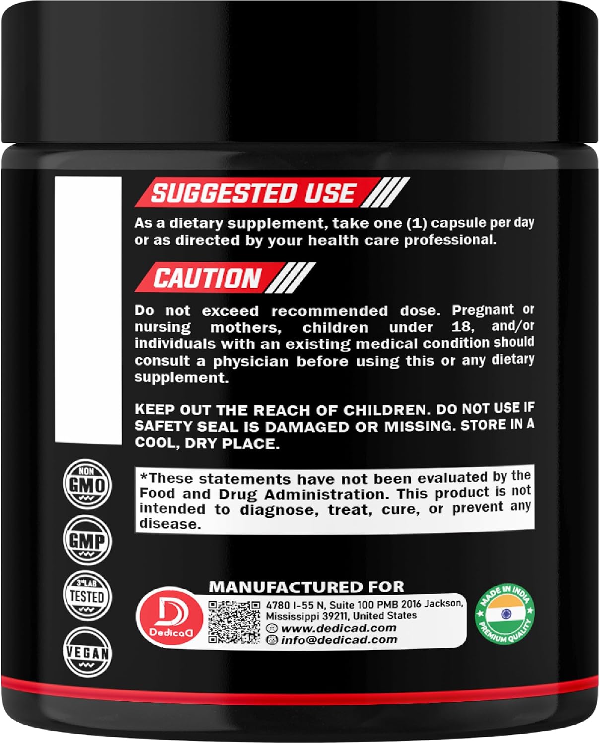 DEDICAD 11in1 NAD+ Supplement with Nicotinamide Riboside, Quercetin, Resveratrol and 8 More - 2 Month Supply - görsel 8