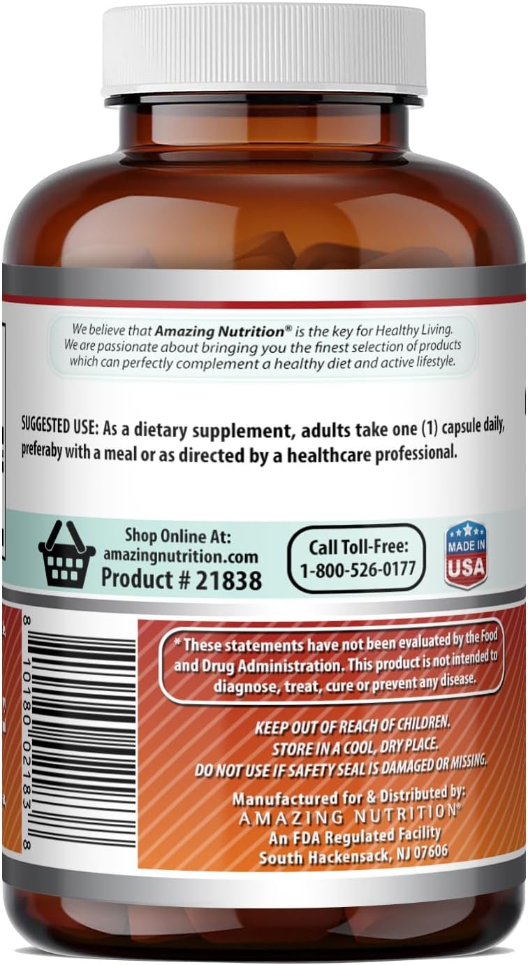 Amazing Formulae Folic Acid (Vitamin B9) 800 Mcg Supplement | Capsules | Non-GMO | Gluten-free | Made in USA (1 Pack | 240 Count) - görsel 4