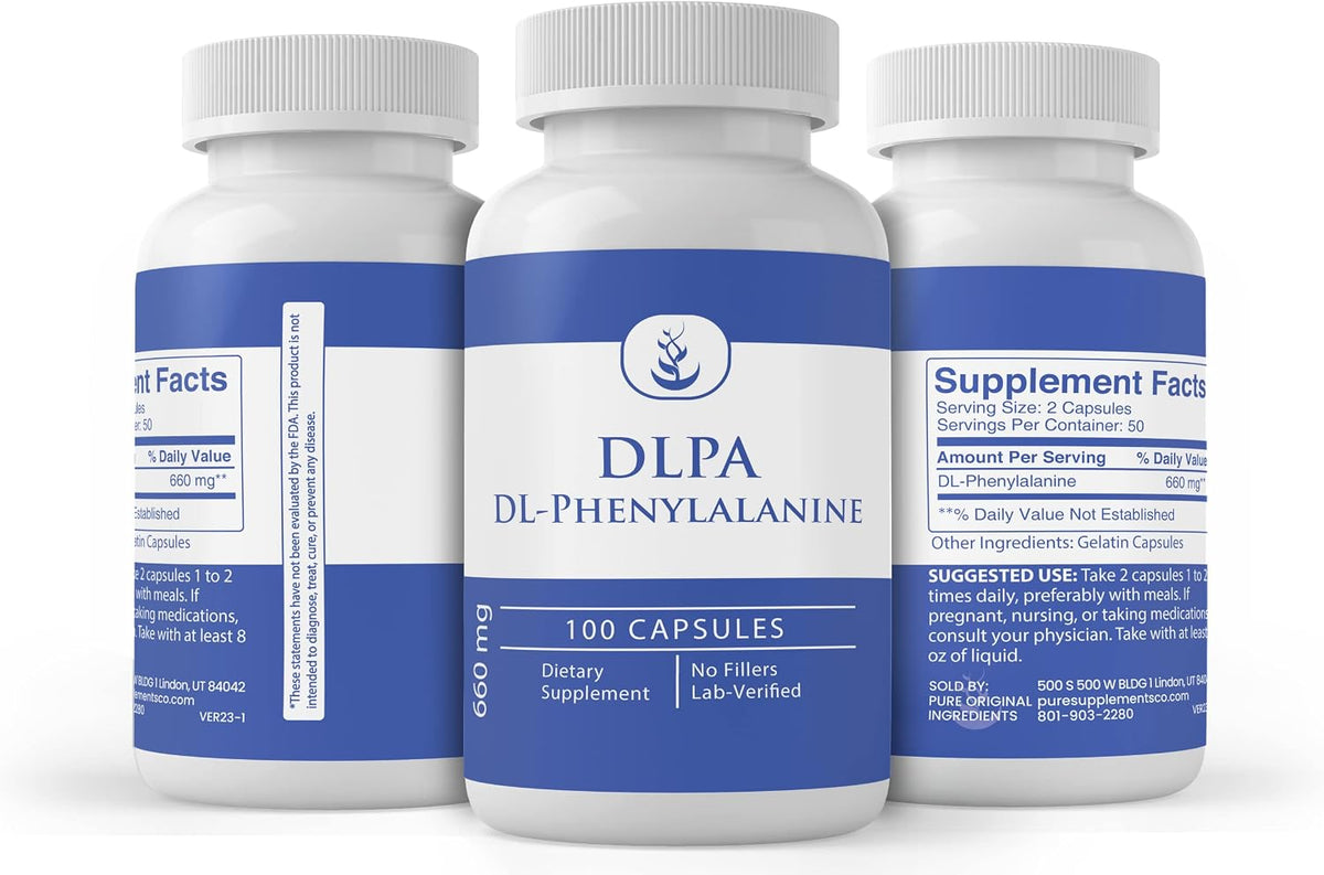 Pure Original Ingredients DLPA DL-Phenylalanine – 100 Capsules – Purely Sourced, No Additives, Lab Verified - görsel 4
