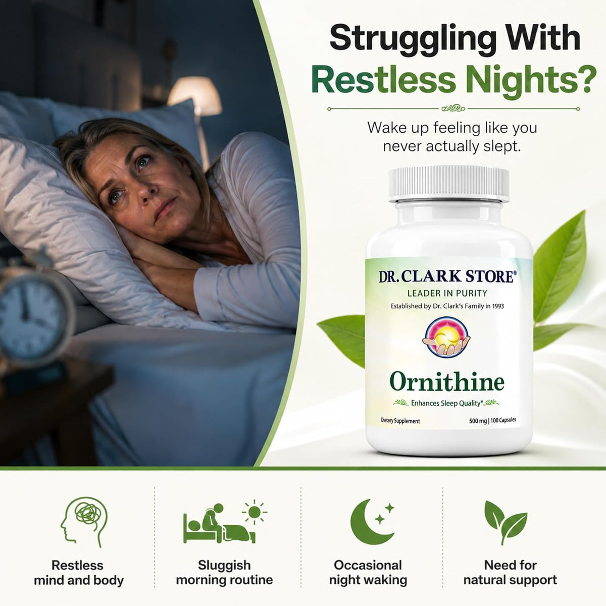Dr Clark L-Ornithine 500mg - 100 Gelatine Capsules - görsel 2