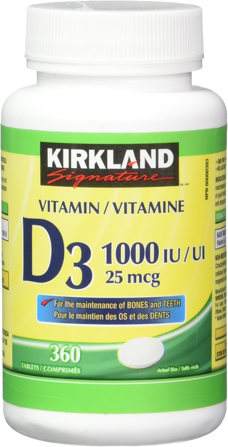 Kirkland Signature Vitamin D3 1000 IU, 360 Tablets - görsel 1