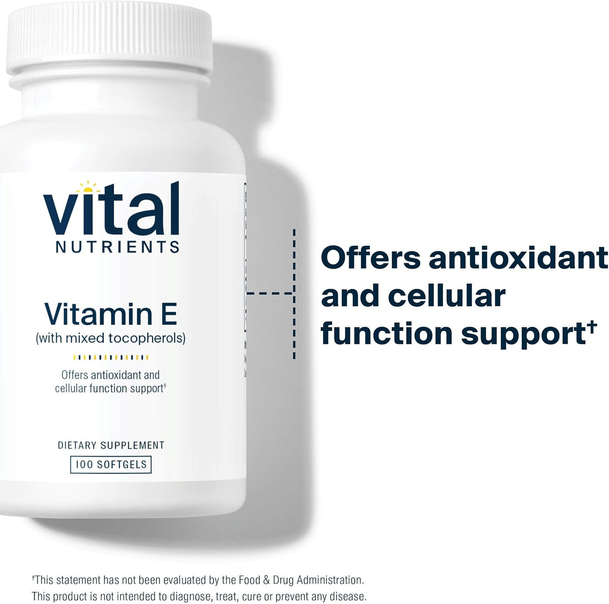 Vital Nutrients Vitamin E with Mixed Tocopherols - 400 IU, 100 Softgels - görsel 3