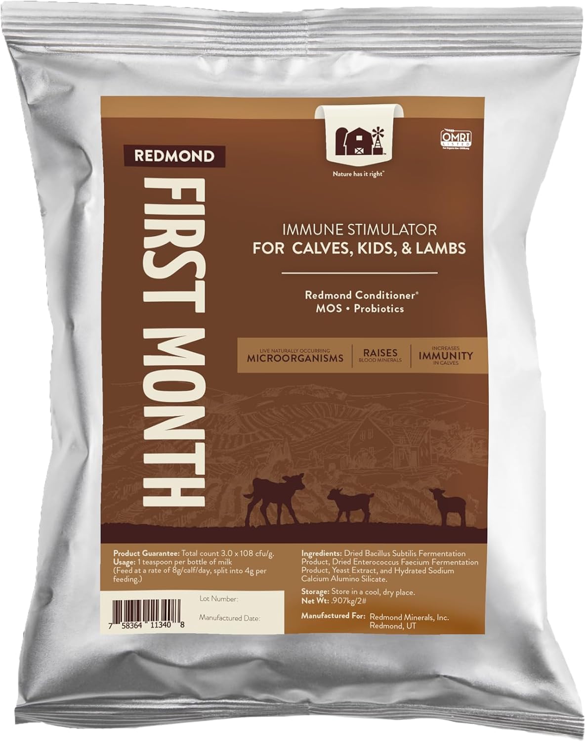 Redmond First Month - Calf Immune Stimulator and Scour Treatment (2 lbs) - görsel 1